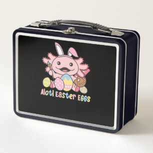 Alotl Easter Eggs Axolotl Easter With Pun Metal Lunch Box