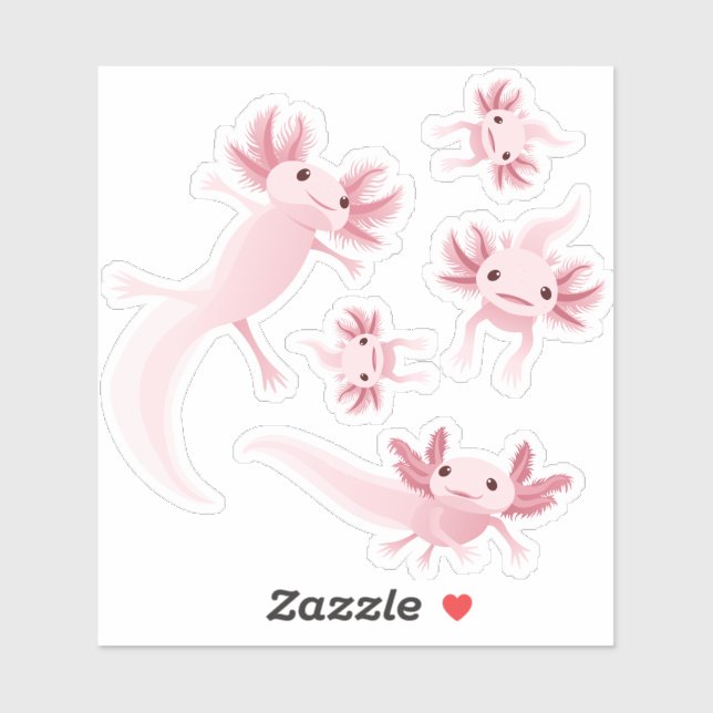 Alotta Pink Axolotls - Sticker Set (Sheet)