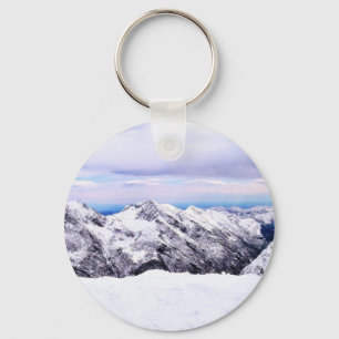 Alp Mountains Covered With Snow Key Ring