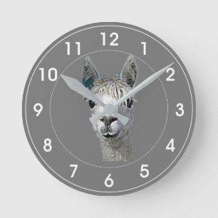 Alpaca Alpakka Alpaka Alpaga Round Clock