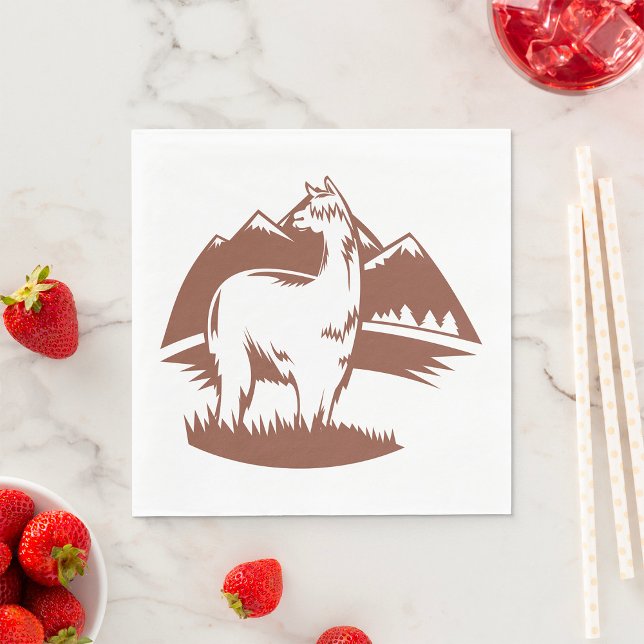 Alpaca And Mountains Napkin (Creator Uploaded)