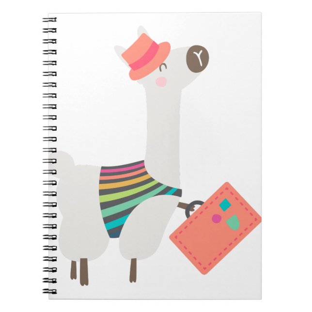 Alpaca and Suitcase Notebook (Front)