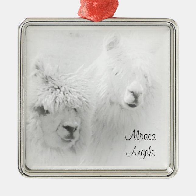 Alpaca Angels White Alpacas Ornament (Front)