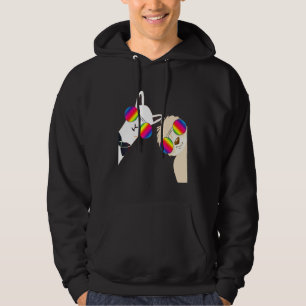 Alpaca Animal Friend Bff Rainbow Glasses Llama Slo Hoodie