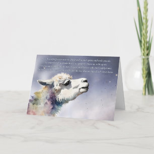 Alpaca Animal Sympathy Loss Memorial Card