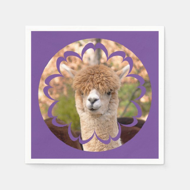 Alpaca Birthday Napkin (Front)