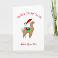 Alpaca Christmas Holiday Card