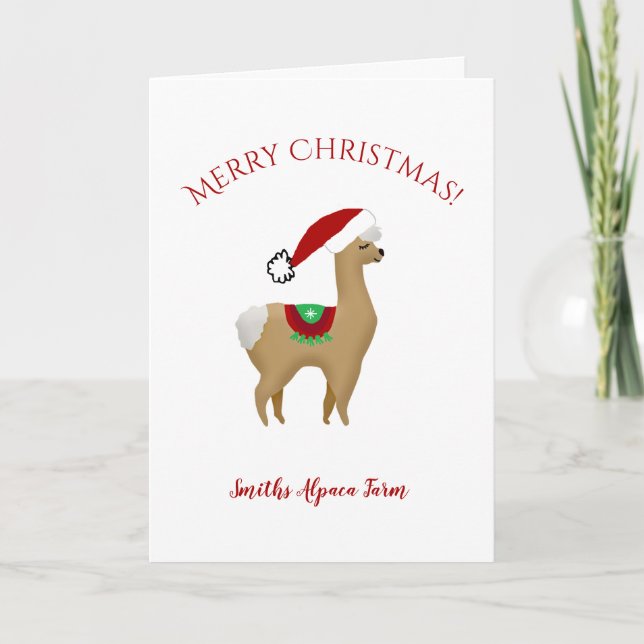 Alpaca Christmas Holiday Card (Front)