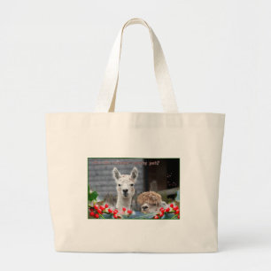 Alpaca Christmas Large Tote Bag
