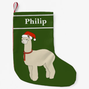Alpaca Christmas Special Green Small Christmas Stocking