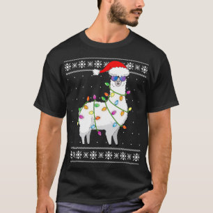 Alpaca Christmas Tree Shirt Funny Ugly Christmas