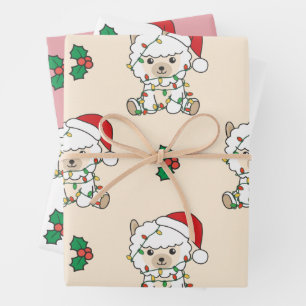 Alpaca Christmas Winter Animals Holiday Alpacas Wrapping Paper Sheet