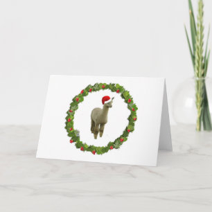 Alpaca Christmas Wreath Holiday Card