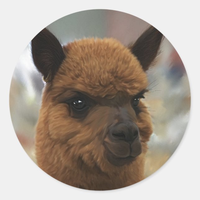 Alpaca Classic Round Sticker (Front)