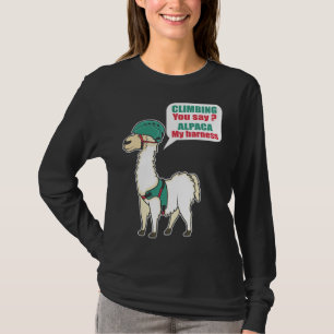 Alpaca Climbing Mountain Climber And Alpaca Fan T-Shirt
