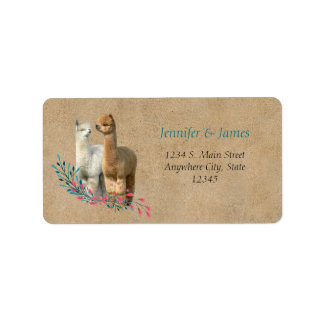 Alpaca Country Wedding Address Return Labels
