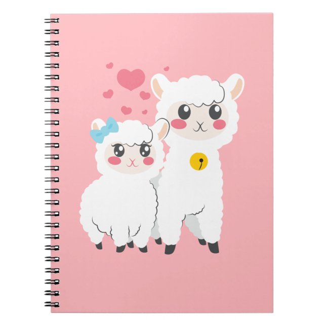 Alpaca Couple In Love Notebook (Front)