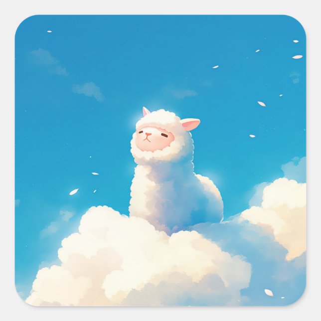 Alpaca Dreamland Square Sticker (Front)