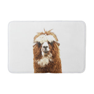 Alpaca Farm Animal Portrait Bath Mat