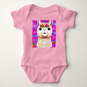 Alpaca Flowers Baby Bodysuit