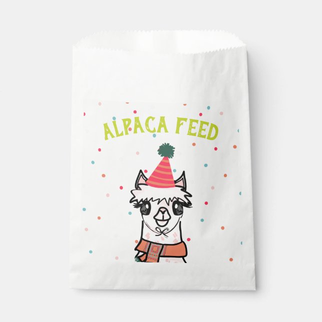 Alpaca Food Fiesta Birthday Favour Bags (Front)