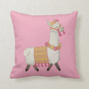 Alpaca fun bright kids room pillow