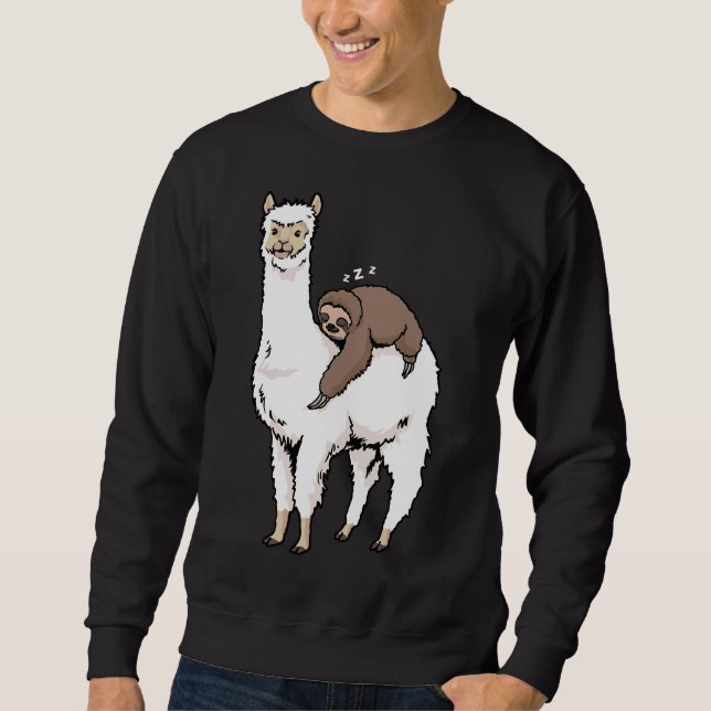 Alpaca Funny Alpaca Sloth Loafers Sweatshirt (Front)