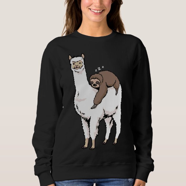 Alpaca Funny Alpaca Sloth Loafers Sweatshirt (Front)