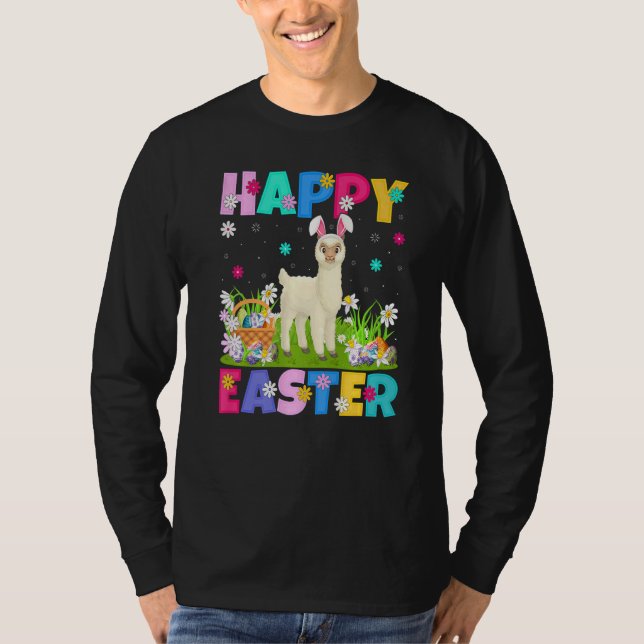 Alpaca  Happy Easter Bunny Alpaca Easter Sunday T-Shirt (Front)