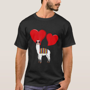 Alpaca Heart Love Valentines Day for Animal Llama T-Shirt