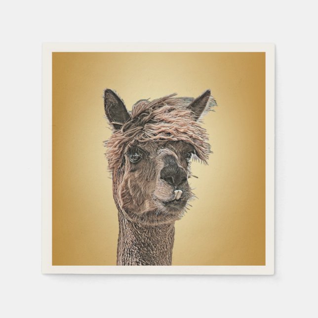 Alpaca Hello - Paper Napkin (Front)