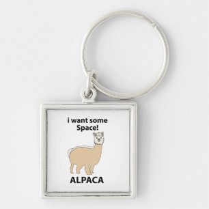 Alpaca I Want Some Space Funny Alpaca Key Ring
