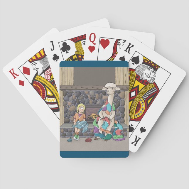 Alpaca Knitting Playing Cards (Back)