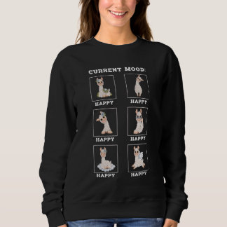 Alpaca Lama Fans Current Mood Always Happy Sixpac Sweatshirt