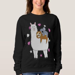 Alpaca Lama Sloth Koala Women  Girls Sloth Sweatshirt