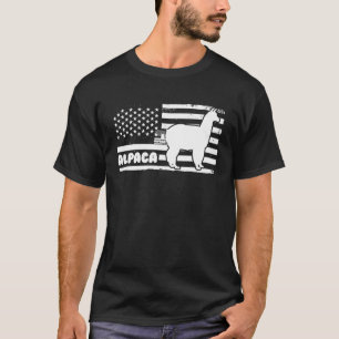 alpaca llama animal patriotic usa us flag T-Shirt