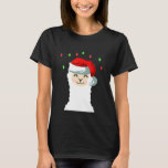 Alpaca Llama Christmas Santa Hat T-Shirt<br><div class="desc">Alpaca Llama Christmas Santa Hat</div>