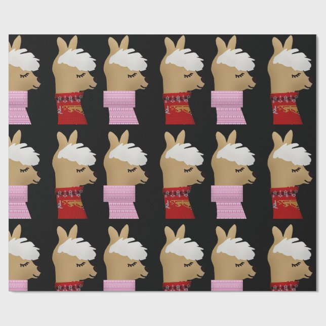 ALPACA LLAMA CHRISTMAS Wrapping Paper (Flat)