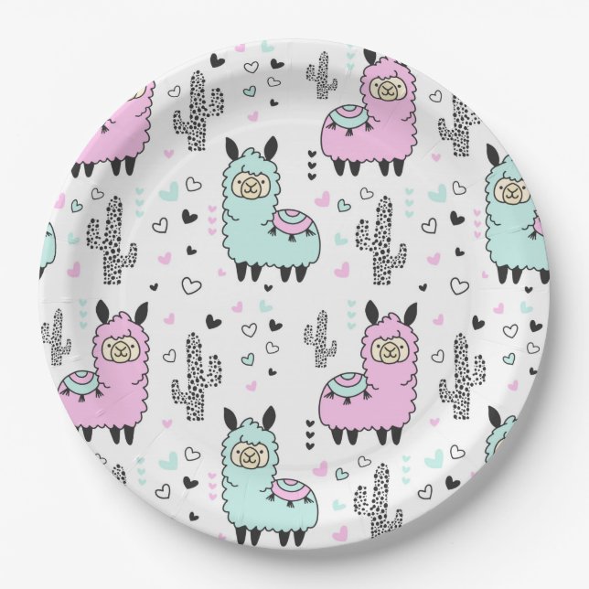 Alpaca/Llama Paper Plate (Front)