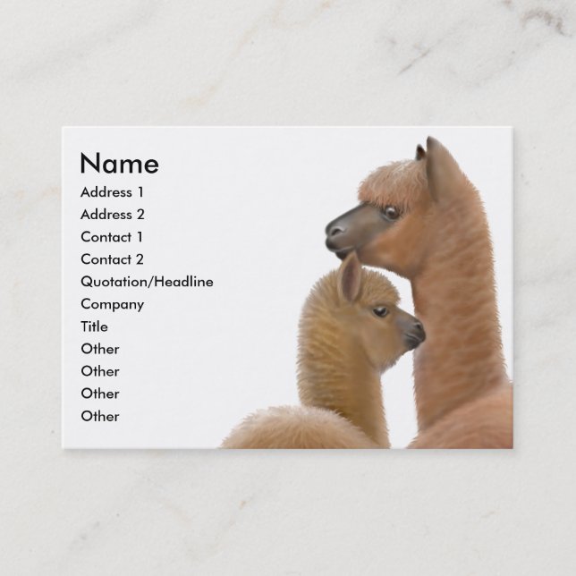 Alpaca Love Business Card (Front)