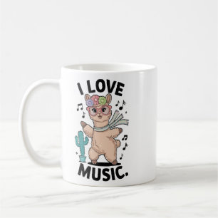 Alpaca love music baby coffee mug