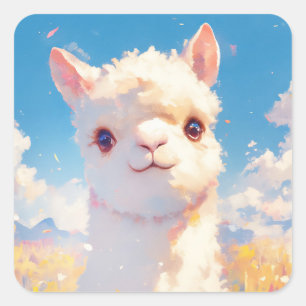 Alpaca Meadow Moments Square Sticker