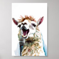Alpaca Music Factory Singing Art Poster