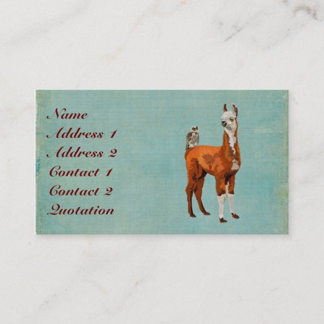 ALPACA & OWL Business Card (Front)
