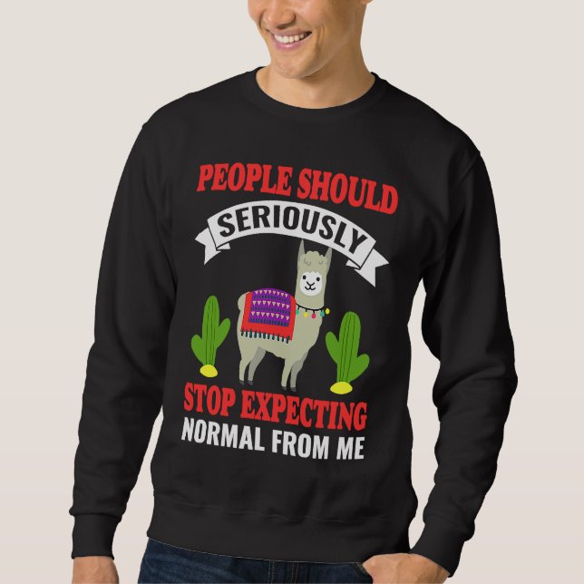 Alpaca People Should Seriously Stop Expecting Norm Sweatshirt (Front)