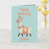 Alpaca personalised Age Birthday Card 