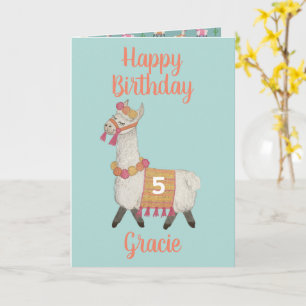 Alpaca personalised Age Birthday Card