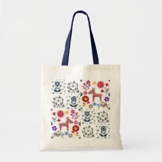 Alpaca Pinata With Blue House and Flowers Budget Tote Bag