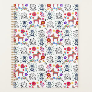 Alpaca Pinata With Blue House and Flowers Planner