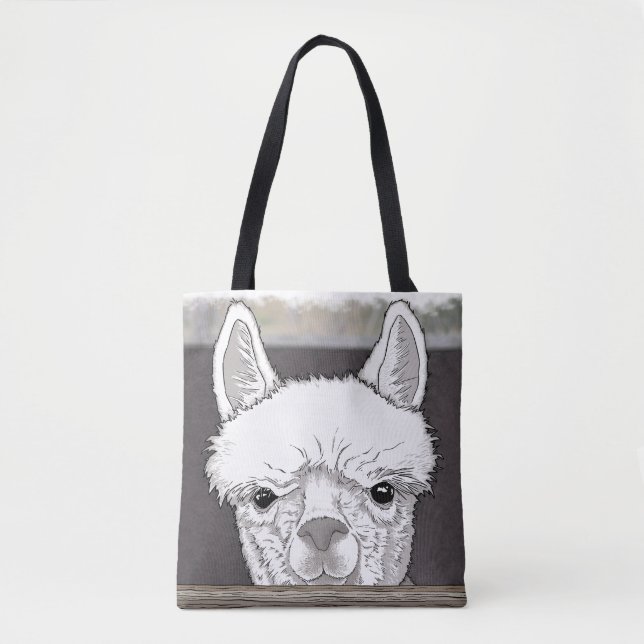 Alpaca Portrait Tote Bag (Front)
